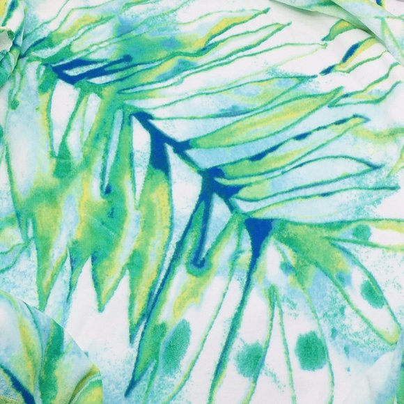 Tommy Bahama Palm Fronds Beach Towel Watercolor Blue Green Tropical Leaf 36x68 - Picture 7 of 10